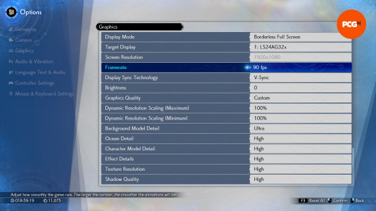 Final Fantasy 7 Rebirth PC review graphics menu