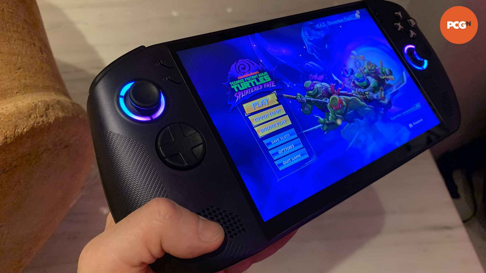 Lenovo Legion Go S hands on: Left grip of handheld.